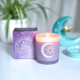 Purple Pastel Skies Lavender Scented Candle Frosted Glass Gift Candle - thumbnail 1