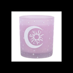 Purple Pastel Skies Lavender Scented Candle Frosted Glass Gift Candle - thumbnail 2