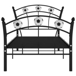 Vidaxl Bed Frame Without Mattress Black Metal 90X200 Cm - thumbnail 3