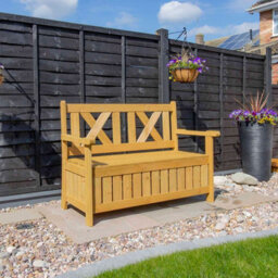 Darcy Wooden Garden Storage Bench Seat - thumbnail 6
