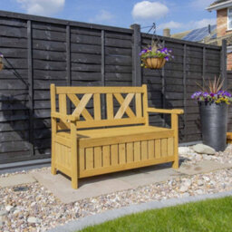 Darcy Wooden Garden Storage Bench Seat - thumbnail 1