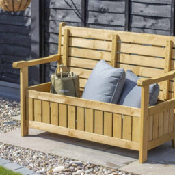 Darcy Wooden Garden Storage Bench Seat - thumbnail 2