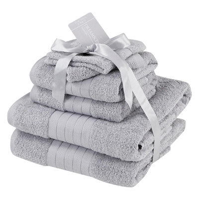 OHS Luxury 100% Cotton 6 Piece Bathroom Towel Bale Set
