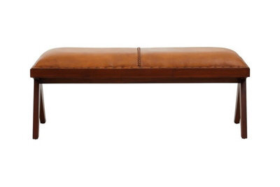 Buttercup Farm Inca Bench With Inverted Base - Wood/synthetic/textile - L41 X W120 X H46 Cm - Brown - image 1