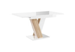 White / Sonoma Gloss  Table Small Kitchen Extending 120 160Cm X Leg 6 To 10 Seater - thumbnail 2