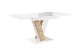 White / Sonoma Gloss  Table Small Kitchen Extending 120 160Cm X Leg 6 To 10 Seater - thumbnail 6