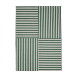 Melrose Eden Multistripe Green Abstract Design Pile Height 3mm X-Large Area Indoor Outdoor Rug - 200/290Cm - thumbnail 6