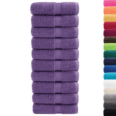 Berkfield Durable Premium Wash Towels Solund 10 Pcs Purple 30X30 Cm 600 Gsm