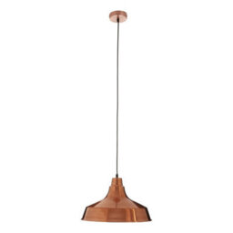 Orsina Copper Pendant Light With Wide Metal Shade, Warm Tone Ceiling Drop Lamp, Hanging Lamp With Wide Rim Shade - thumbnail 2