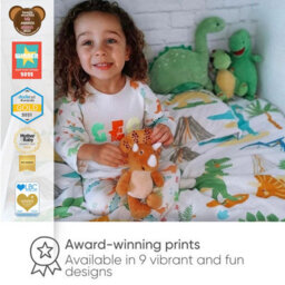 Bloomsbury Mill - Dinosaurs World Curtains For Kids Bedroom - Lined Curtain Pair With Tie Backs 66 X 72 Inch Or 168Cm X 183Cm - thumbnail 7