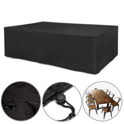 Black Garden Furniture Cover, Oxford 210D, 160 X 80 Cm, Waterproof And Uv Resistant, For Rectangular Tables Chairs - thumbnail 5