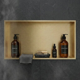 ARKO BATHROOM Arko Stainless Steel Shower Niche Wall Insert, Bathroom Shower Storage Shelf, Brass - thumbnail 7