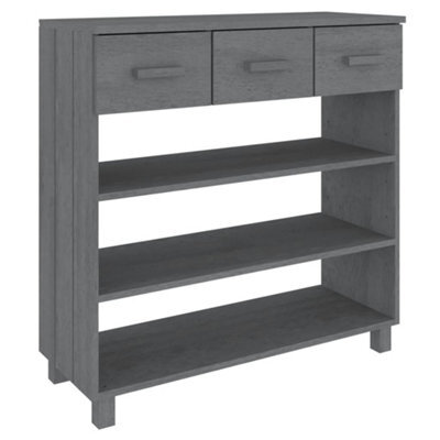 Berkfield Sturdy Console Table Dark Grey 90X35X90 Cm Solid Wood Pine - image 1