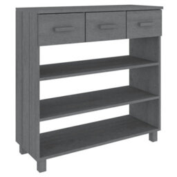 Berkfield Sturdy Console Table Dark Grey 90X35X90 Cm Solid Wood Pine