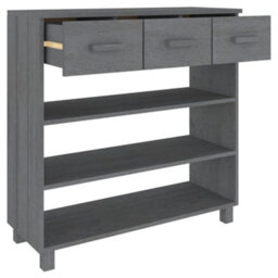 Berkfield Sturdy Console Table Dark Grey 90X35X90 Cm Solid Wood Pine - thumbnail 7