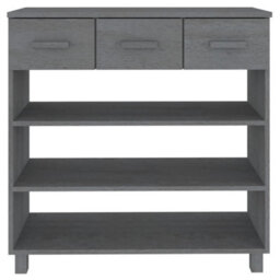 Berkfield Sturdy Console Table Dark Grey 90X35X90 Cm Solid Wood Pine - thumbnail 5