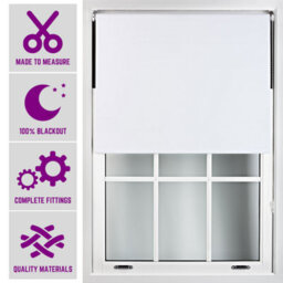 Furnished Made To Measure Blackout Roller Blinds - White Roller Blind For Windows And Doors (W)120Cm (L)210Cm - thumbnail 1