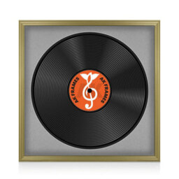 "16X16"" Gold Classic Vinyl Record Frame With Silver Mount For 12 Inch Lp Disc - Ak Frames" - thumbnail 1