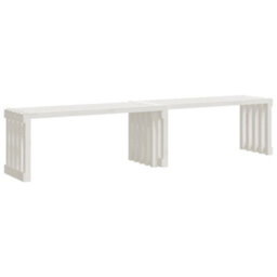 Berkfield Garden Bench Extendable White 212.5X40.5X45 Cm Solid Wood Pine - thumbnail 2