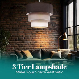 Giggi 3-Tier Fabric 30Cm Easy-Fit Ceiling Light Shade/lamp Shade For Table Lamps, Floor Lamps, Living Room, Bedroom - thumbnail 8