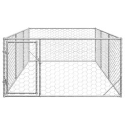 Walplus Galvanised Steel Outdoor Dog Kennel With Door 2X4X1 M - thumbnail 3