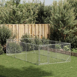 Walplus Galvanised Steel Outdoor Dog Kennel With Door 2X4X1 M - thumbnail 2