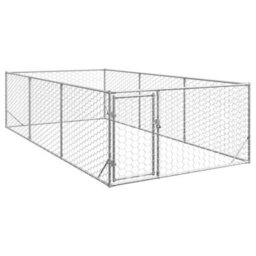 Walplus Galvanised Steel Outdoor Dog Kennel With Door 2X4X1 M - thumbnail 1