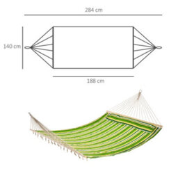 Outsunny Hammock Outdoor Garden Camping Hanging Swing Portable Travel Green - thumbnail 3