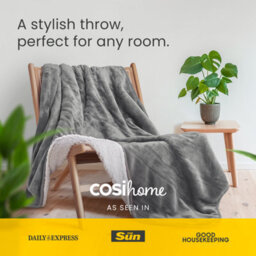 Cosi Home Fleece & Sherpa Electric Heated Throw - Grey - thumbnail 8