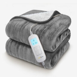 Cosi Home Fleece & Sherpa Electric Heated Throw - Grey - thumbnail 3