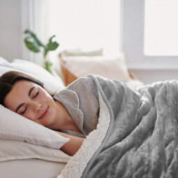 Cosi Home Fleece & Sherpa Electric Heated Throw - Grey - thumbnail 5