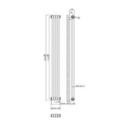Plum&clay Corwin Rustic Brass Double Column Vertical Traditional Cast Iron Style Radiator (W)200mm (H)1800mm - thumbnail 5