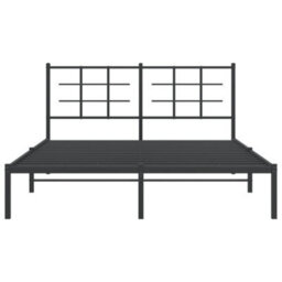 Berkfield Metal Bed Frame Without Mattress With Headboard Black 160X200Cm - thumbnail 5