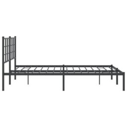 Berkfield Metal Bed Frame Without Mattress With Headboard Black 160X200Cm - thumbnail 6