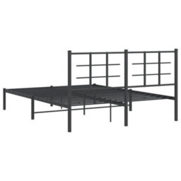 Berkfield Metal Bed Frame Without Mattress With Headboard Black 160X200Cm - thumbnail 7