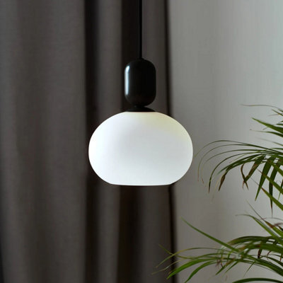 Nordlux Notti Glass Pendant Light Hand Blown Glass Black,mains - image 1