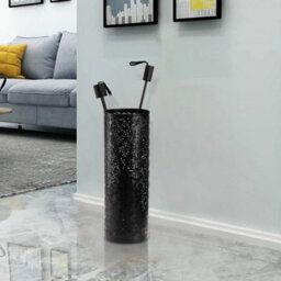 Black Metal Umbrella Holder Stand Rack Rain Water Drip Tray Walking Stick Home Storage - thumbnail 6