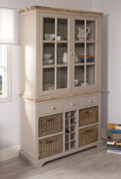 Statement Furniture Kitchen Display Cabinet With Wine Rack - Truffle - thumbnail 2