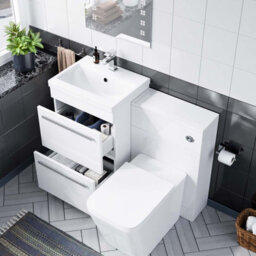 Nes Home 1000mm Basin 2 Drawer Vanity Cabinet And Wc Toilet Pan Combo Suite - thumbnail 2