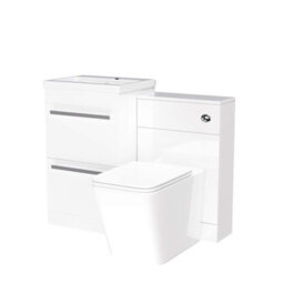 Nes Home 1000mm Basin 2 Drawer Vanity Cabinet And Wc Toilet Pan Combo Suite - thumbnail 5