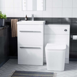 Nes Home 1000mm Basin 2 Drawer Vanity Cabinet And Wc Toilet Pan Combo Suite - thumbnail 4