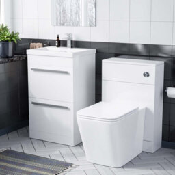 Nes Home 1000mm Basin 2 Drawer Vanity Cabinet And Wc Toilet Pan Combo Suite - thumbnail 1