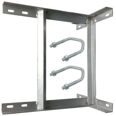 "18"" X 18"" Galvanised Tv Aerial Wall Mounting Bracket & V Bolts Pole Mast Install"