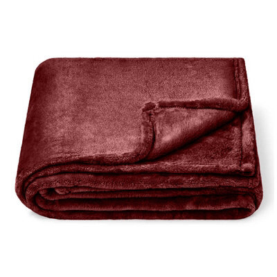 Moonlight Bedding Fleece Blanket Soft Throw Lightweight All Season Sofa, Bed & Travel Blanket Super King (Burgundy, 230X270Cm) - image 1