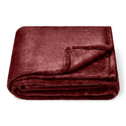Moonlight Bedding Fleece Blanket Soft Throw Lightweight All Season Sofa, Bed & Travel Blanket Super King (Burgundy, 230X270Cm)