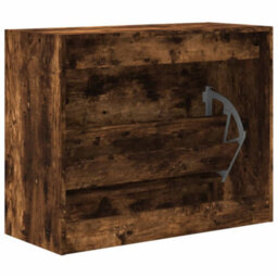 Berkfield Shoe Cabinet Smoked Oak 80X34X63 Cm Engineered Wood - thumbnail 7