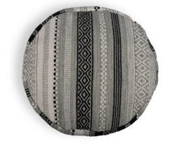 Littens Mint Green Geometric Handwoven Chunky Cotton Round Pouffe Seat Bean Bag Footstool 50Cm X 35Cm - thumbnail 5