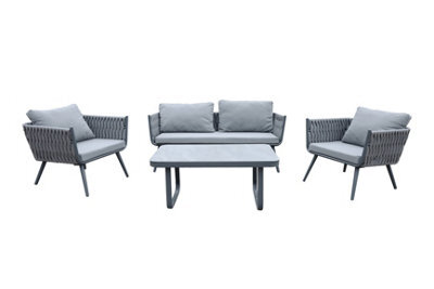 Groundlevel 4 Piece Woven Grey Furniture Set - image 1