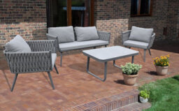 Groundlevel 4 Piece Woven Grey Furniture Set - thumbnail 7