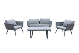 Groundlevel 4 Piece Woven Grey Furniture Set - thumbnail 1